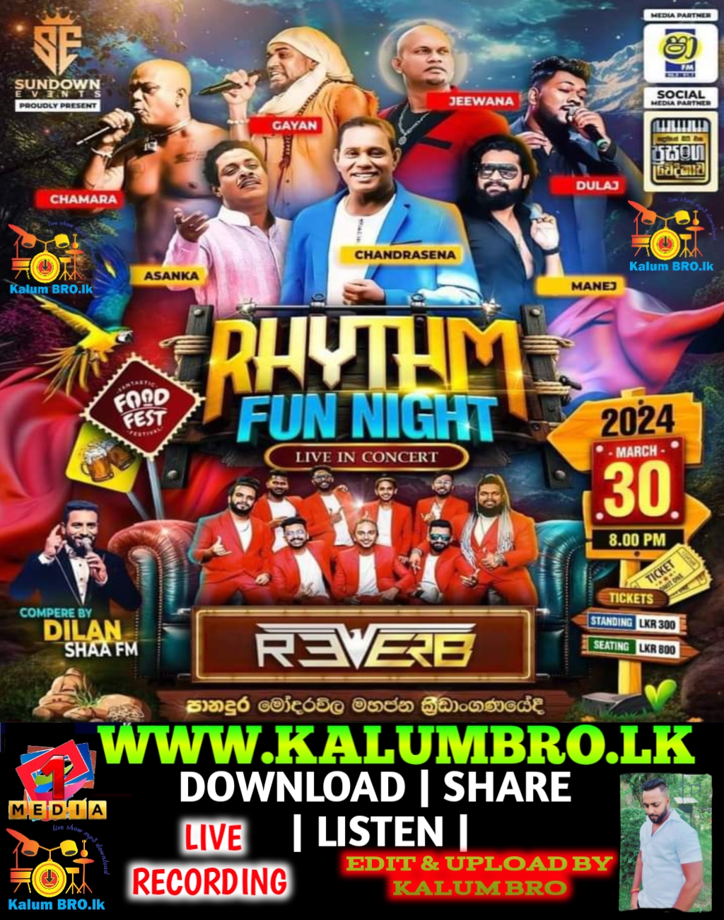 BANDARAGAMA REVERB LIVE IN RHYTHM FUN NIGHT MODARAVILA PANDURA 2024-03-30